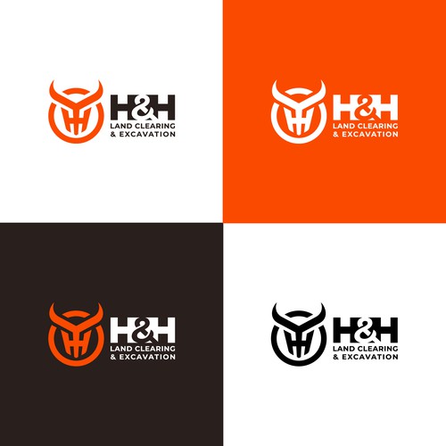 LOGO AND LETTER HEAD FOR H&H LAND CLEARING AND EXEXCAVATION Design by d'zeNyu