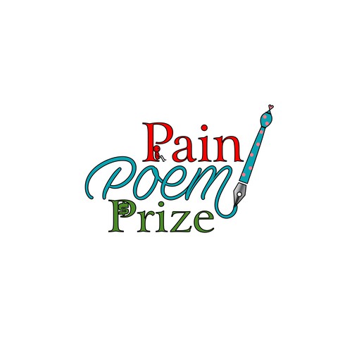 Pain Poem Prize - Playful Logo-ontwerp door cvektor™