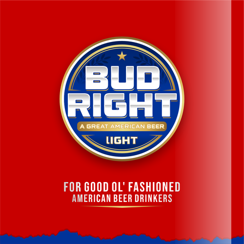 Bud Right.  The great new American Beer for good ol' fashioned American beer drinkers. Design by Voos Studio