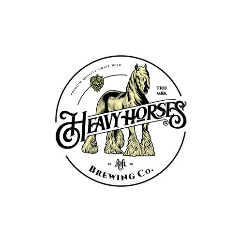 Vintage horse logo for a local brewery Design by F.canarin
