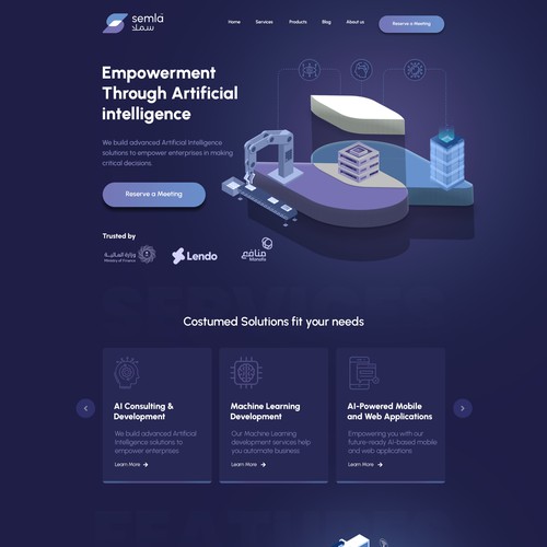 Diseño de AI/Machine Learning Development Company Homepage de designangel07