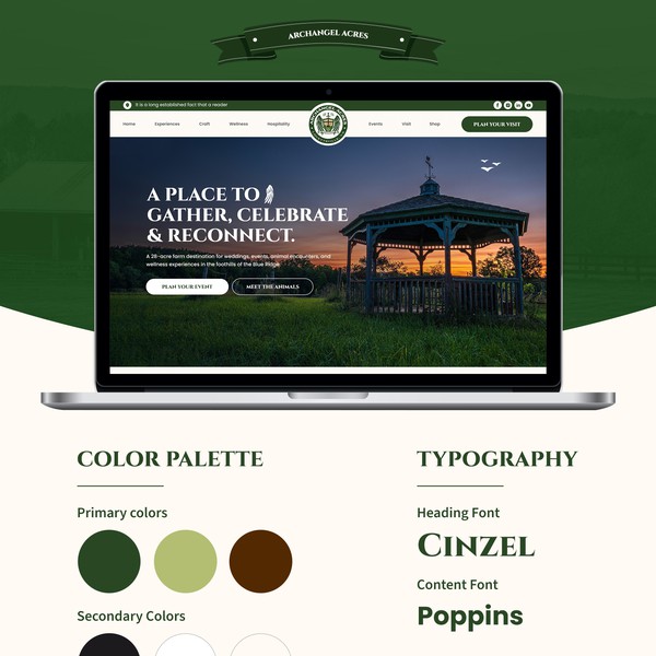 Modern Farm & Retreat Website Design for Hospitality Brand