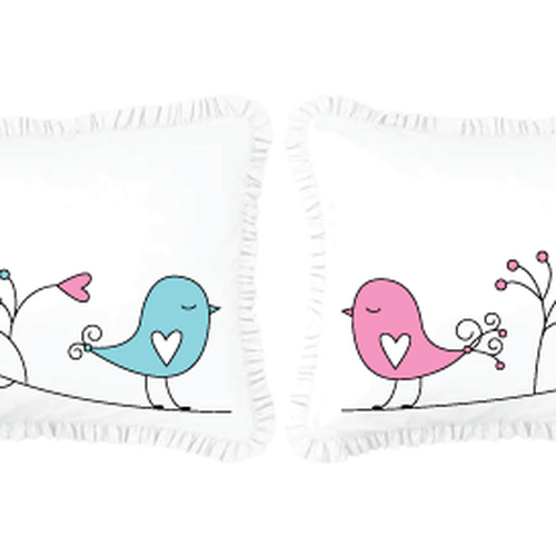 Looking for a creative pillowcase set design "Love Birds" Ontwerp door wabi
