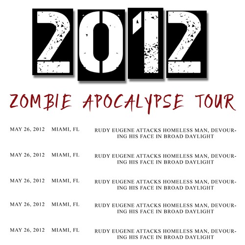 Zombie Apocalypse Tour T-Shirt for The News Junkie  Design von cojomoxon