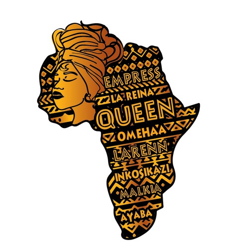 African Diaspora "QUEEN" Dialect T-Shirt Design Design by zirach™