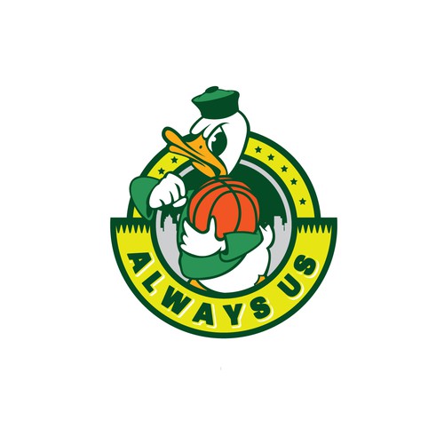 Basketball Logo for Always Us - Your Winning Logo Featured on Major Sports Network Design by honeyjar