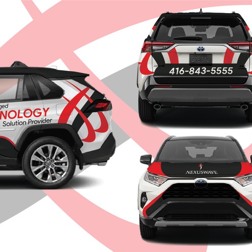 futuristic technology vehicle wrap for IT solutions company. Design by E-SolBiz™