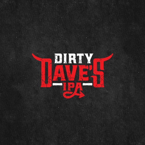 Cool and edgy craft beer logo for Dirty Dave's IPA (made by Bone Hook Brewing Co) Diseño de simolio