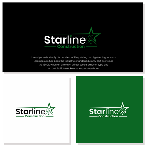 Starline Construction Logo Design by amarta_art®