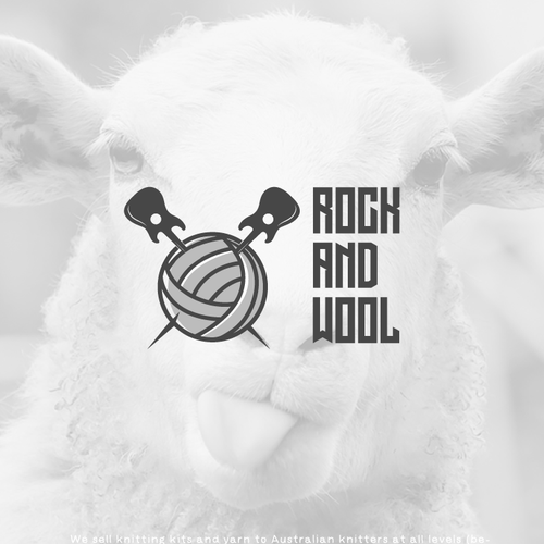 Design a "rock 'n' roll" inspired logo for "Rock and Wool" knit kit company! Design by GIRMEN