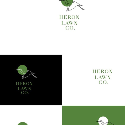 Modern Lawn Care Business with Heron Design by Decodya Concept