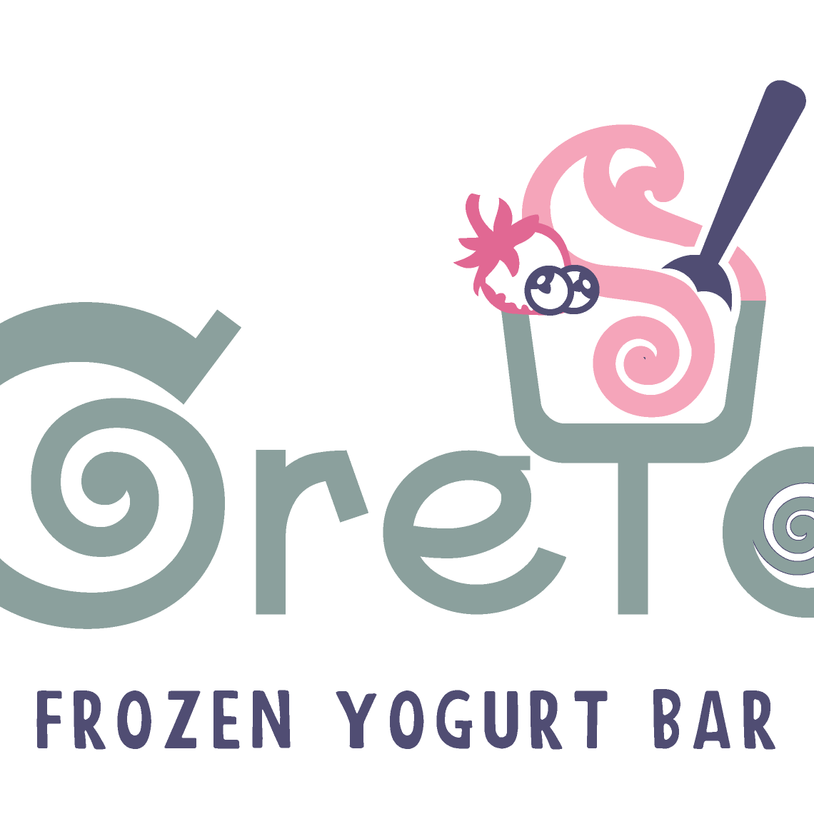 Ice cream logo with the title 'Redesign logo for CreYo frozen yogurt bar'