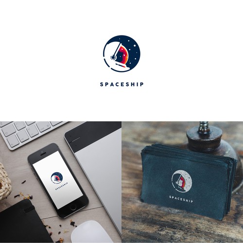 Design a logo for Spaceship. We invest where the world is going, not where it's been. Diseño de cajva
