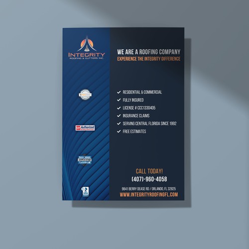 Roofing Company Storm Damage Flyer Design by toskas