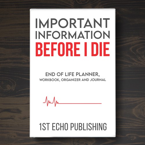 Engaging cover for end of life information journal directed towards 40+ year olds Design by Trivuj