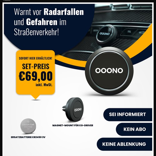 Flyer ooono co-driver no1, Wettbewerb in der Kategorie Postkarte, Flyer &  Print