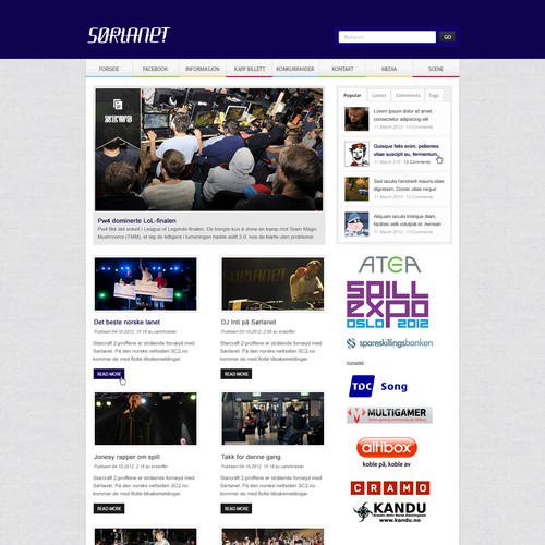 Web page design contest entry by zeppelin⚡️