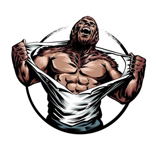 Werewolf design for a bodybuilding brand. Design by Mr Feo