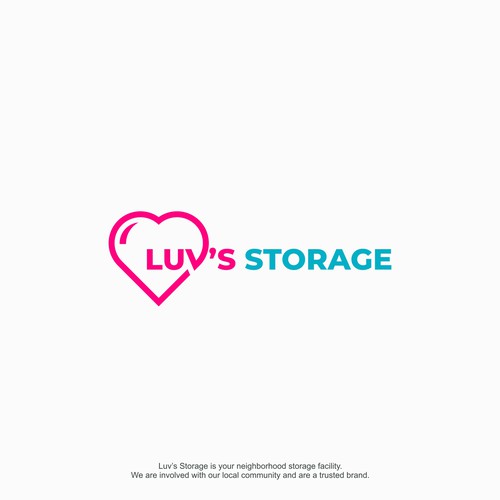 Luv’s Storage - modern logo with bright color Design by 3PM
