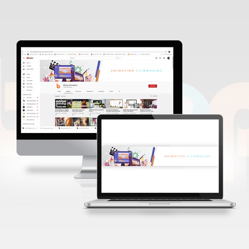 YouTube channel art for an animation channel Design by Girings Studio