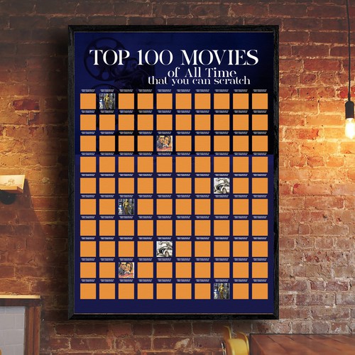 Scratch off Poster - Top 100 Movies Scratch off Poster Design von Windmill Designer™