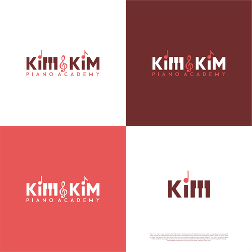 Logo to appeal adult piano students for online piano school called Kim & Kim Piano Academy Design by Ardimast