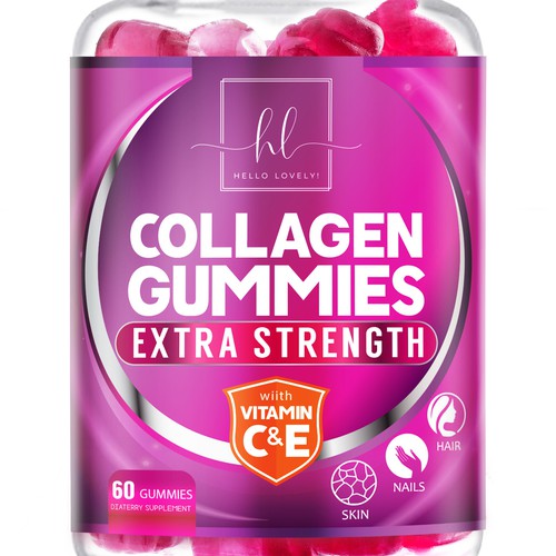 Hello Lovely needs a Collagen Gummies product label Design von agooshe