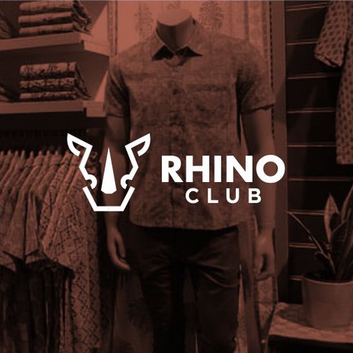 "RHINO CLUB – Modern logo for apparel and lifestyle brand" winning Sticker
