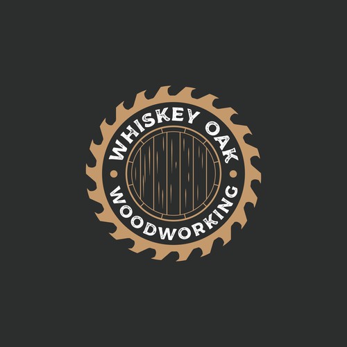 Powerful, vintage, whiskey inspired logo for woodworking company Design von Umetnick