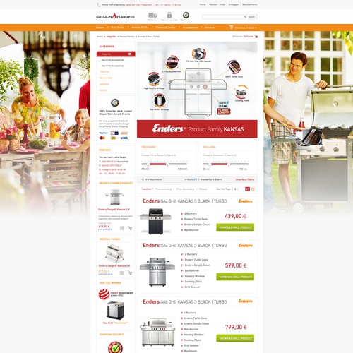 Online-Shop Design: New design for grill-profi-shop.de デザイン by Technology Wisdom