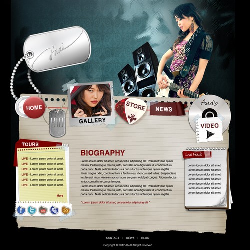 Alternative Rock Artist  J'nai needs a website design デザイン by amadea®