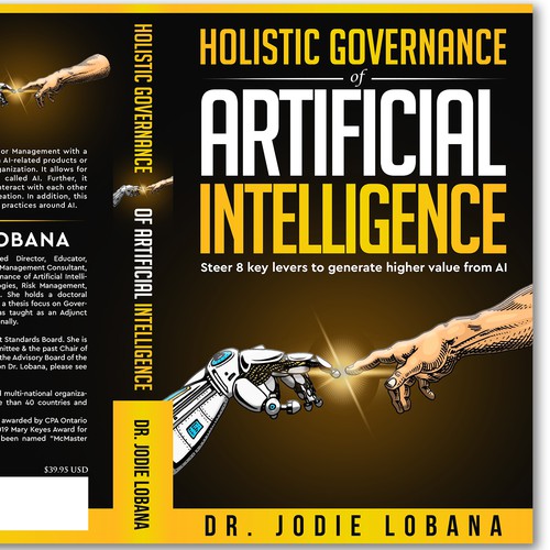 Man and Machine interaction - Book cover needed for Governance of Artificial Intelligence Design by NoBoundaries