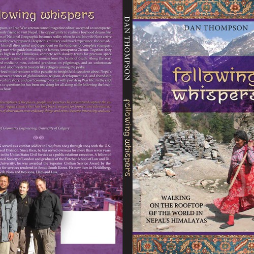 Design an exotic,  Nepal-themed travel book cover  Diseño de dalim