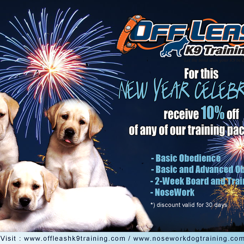 Holiday Ad for Off-Leash K9 Training Diseño de CountessDracula