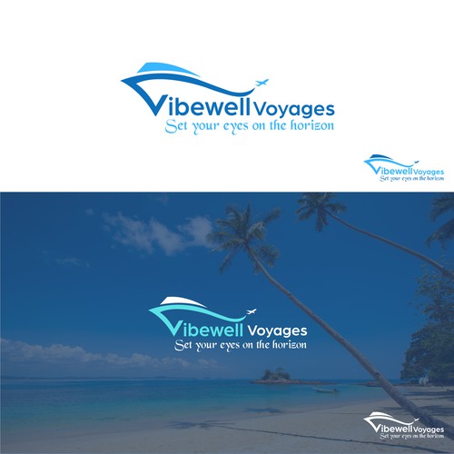 Calming & Relaxing Logo for Vibewell Voyages Travel Agency Design by Abid Nion