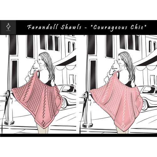 Series of mini "Ways to Wear" fashion illustrations for Women's Luxury Shawl Brand Design por Alina Ally