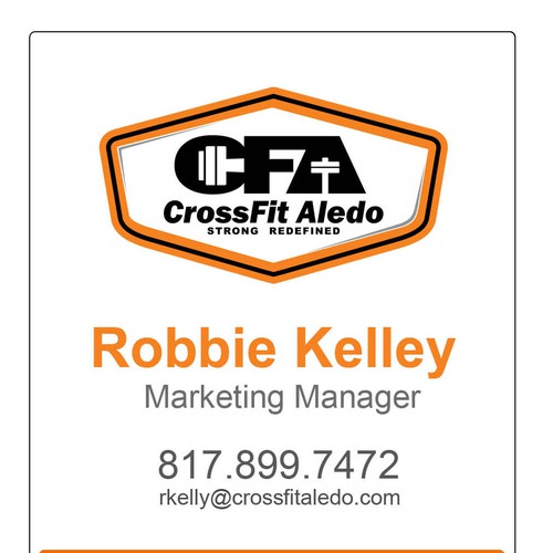 CrossFit Aledo needs new business cards! Guaranteed Contest  Réalisé par gelar