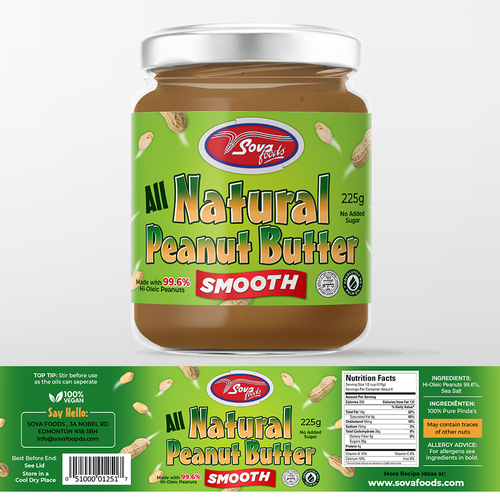 design a modern label for a New all natural peanut butter Design by TypeF Design