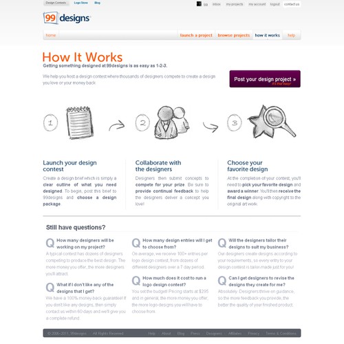Redesign the “How it works” page for 99designs Diseño de iva