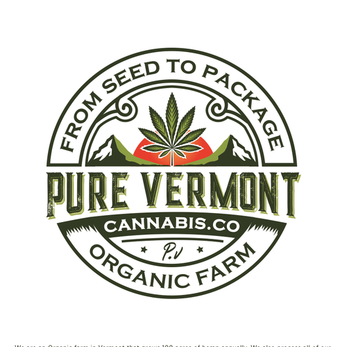 Cannabis Company Logo - Vermont, Organic Design by Jacob Gomes