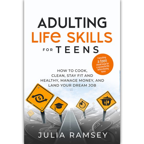 Eye catching, modern cover for Adulting Life Skills for Teens Design by ink.sharia