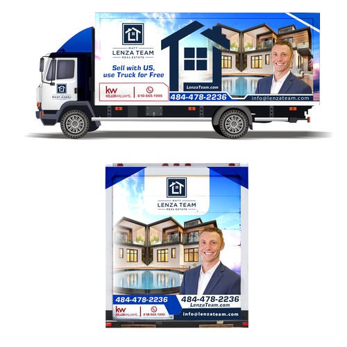 Custom Truck Design Wrap for Real Estate Agent, CREATIVE PROFESSIONAL CLEAN Design by Tanny Dew ❤︎