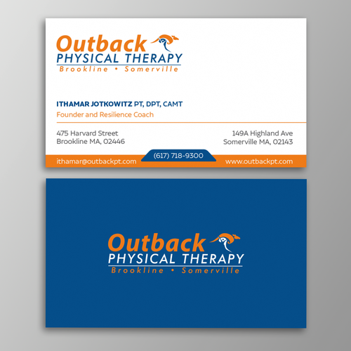 Business card for 2 clinic physical therapy office Design by Design sp