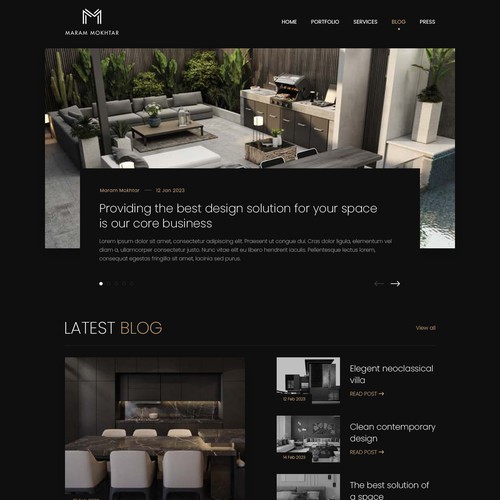Designs site design for elite high end interior designer 