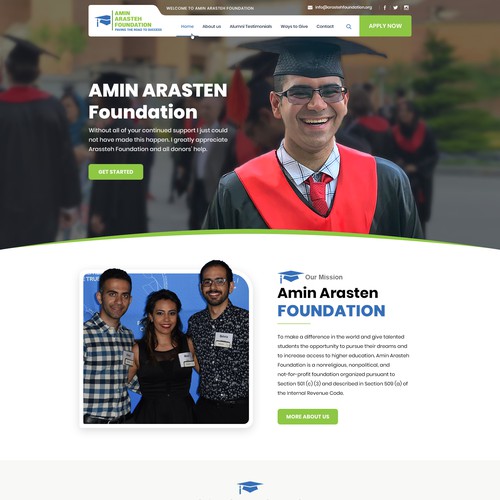 Wordpess Website Homepage Minimalist Design for Educational Foundation Providing Scholarships Design by Smashing Boys