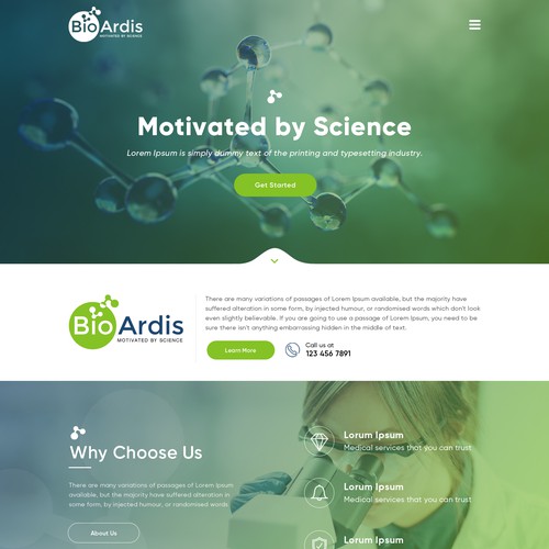 Vibrant website design for biotech Design by OMGuys™