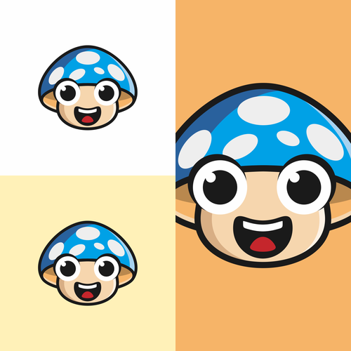 Youthful mushroom logo with eyes and a smile Design by chandra.k