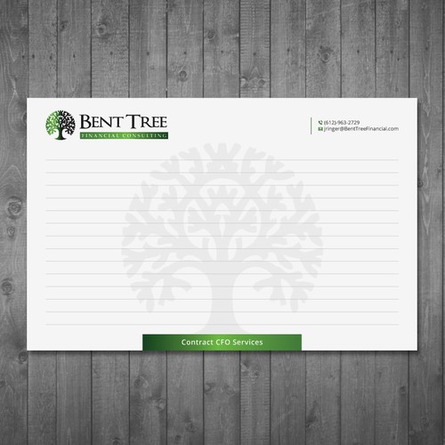 Crisp, creative notepad design with existing logo Design by Tcmenk