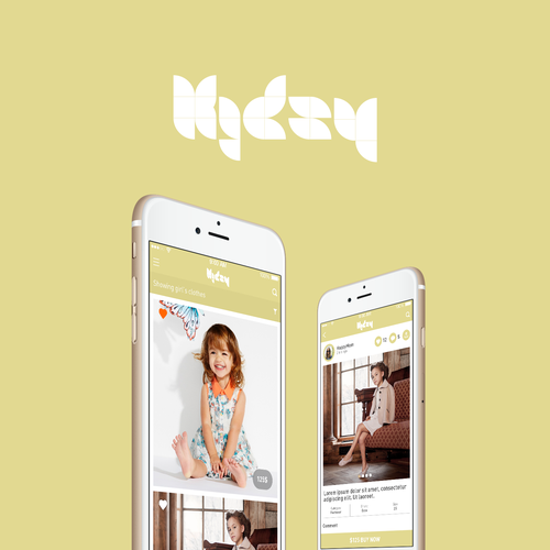Mobile App Kidzy 2 simple screens + Logo. Design by Gibborp
