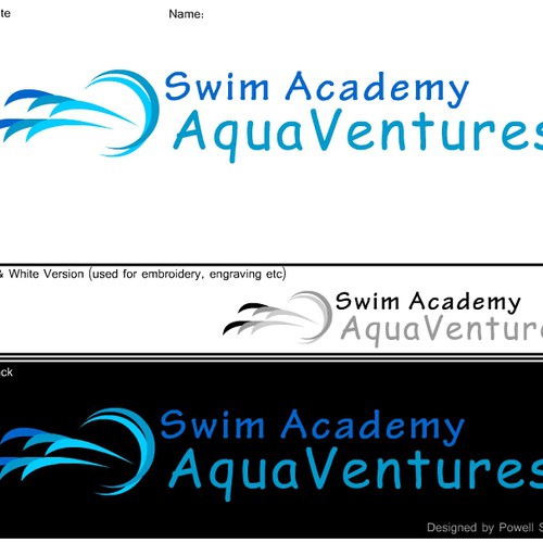 Swim School Logo Design by Powell Studios